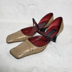 Joy & Peace Vero Cuoio Heels Tan with Brown Trim Size 36 (US 5)